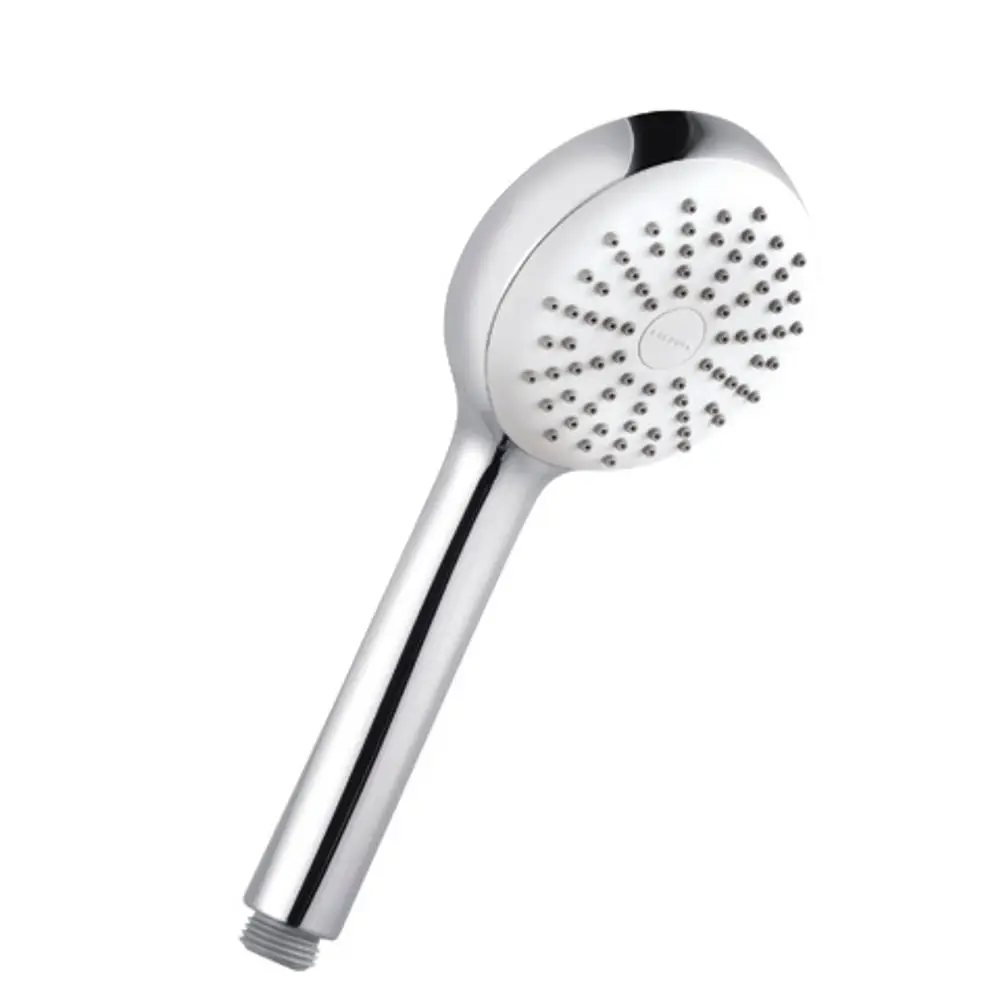 Handbrause in chromfarbenem Finish mit runder, perforierter Düse. Produkt von Kludi, geeignet für die Montage in Badezimmern.